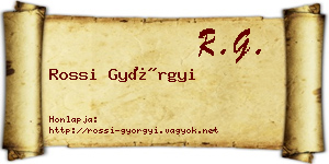 Rossi Györgyi névjegykártya